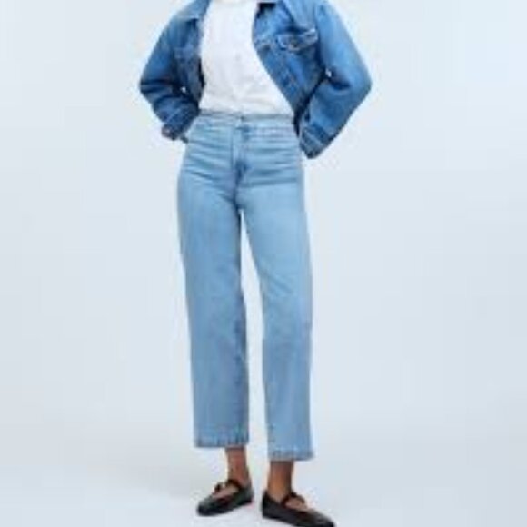 Madewell The Emmett Wide-Leg Crop Jean: Welt Pocket Edition Size 32 - Picture 1 of 10